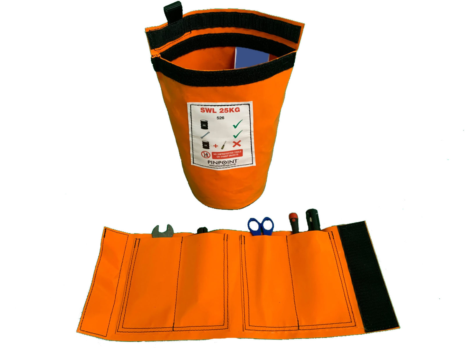 Small Round Based tool bag (STB25) shown in orange.